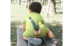 ミミックロンパース・ネコ/ライムグリーン