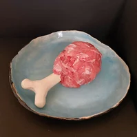 ハンバーグやチャーシューに刺すだけで簡単漫画肉! マンガ肉の骨 耐熱陶器製 つまようじ型Mサイズ