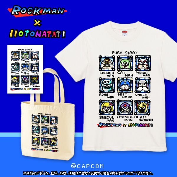 ロックマン×いい大人達コラボＴシャツ「Best Hero VS IIOTONATATI Numbers」