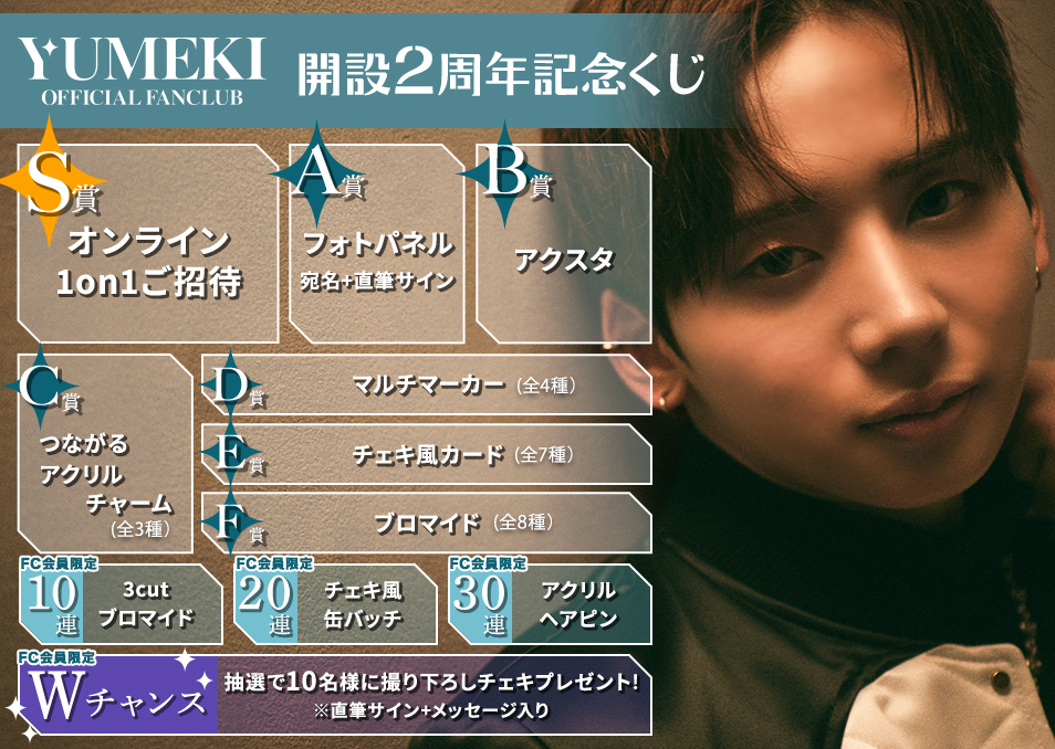 会員の方はこちら】YUMEKI FC開設2周年記念くじ